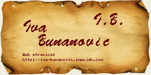 Iva Bunanović vizit kartica